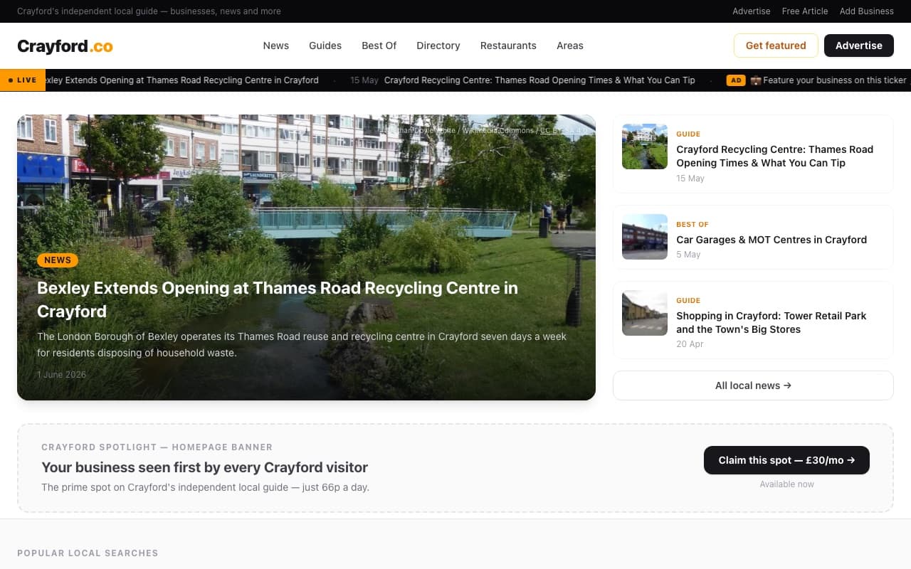 The crayford.co homepage