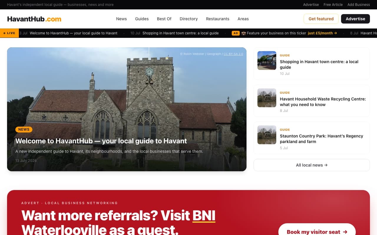 The havanthub.com homepage