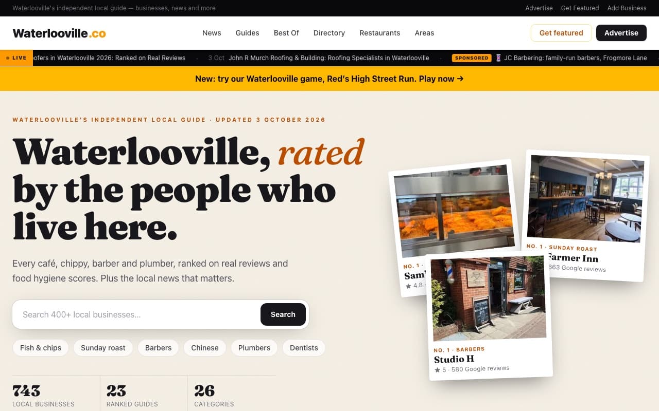 The waterlooville.co homepage